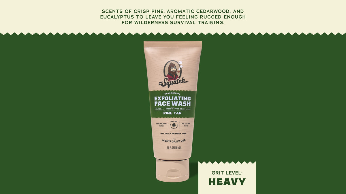 Nettoyant exfoliant au goudron de pin pour le visage